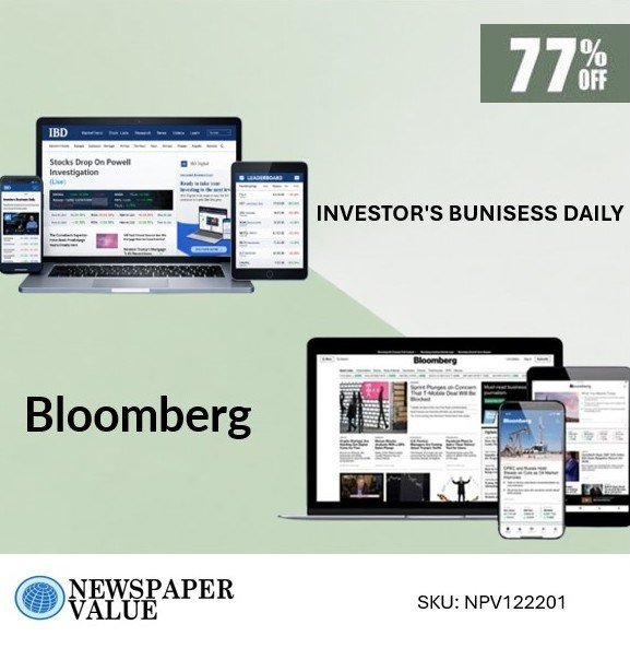 Investor’s Business Daily and Bloomberg Digital (1 Year) – 77% OFF